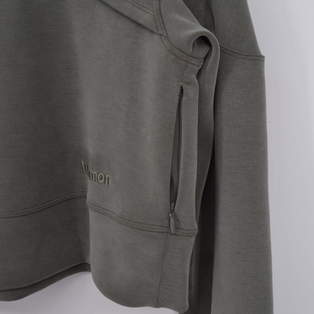 Lululemon Get Centred Crop Hoodie Grey Sage Women's 4 Cutout Modal Blend Relaxed - Picture 7 of 9